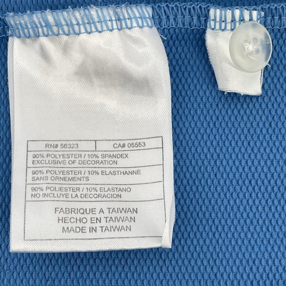 Vintage Nike Golf Men's XL Blue Polo Shirt FIT DRY Micro Print Made in Taiwan - Picture 8 of 11